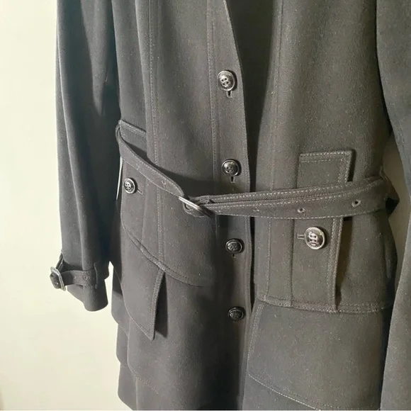 Burberry London Black Wool Cashmere Coat - Picture 4 of 10